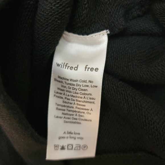 Wilfred Free Aritzia Black Cropped Tie Open Back Wide Sleeves Sweatshirt Size S - Picture 6 of 12